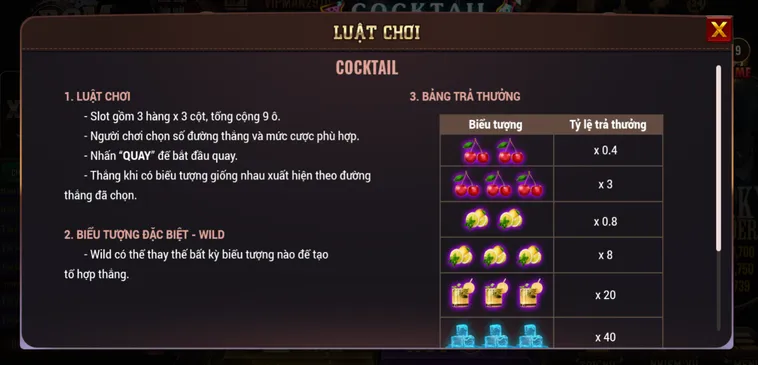 Slot Game Cocktail Tại BomWin Hành Trình Giải Trí Đẳng Cấp Với Những Phần Thưởng Hấp Dẫn