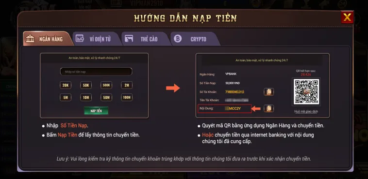 Hướng Dẫn Nạp Tiền Qua Tài Khoản Ngân Hàng Tại BomWin Siêu Tốc Cho Game Thủ Trải Nghiệm Mượt Mà