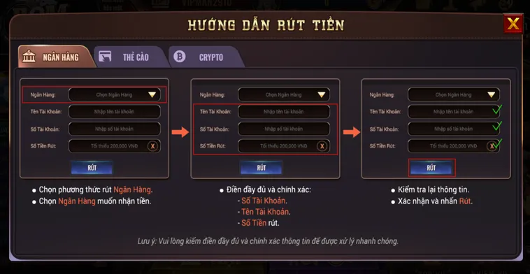 Hướng Dẫn Rút Tiền Về Tài Khoản Ngân Hàng Tại BomWin Siêu Tốc Với Quy Trình Giao Dịch Chuyên Nghiệp Đảm Bảo An Toàn Tuyệt Đối